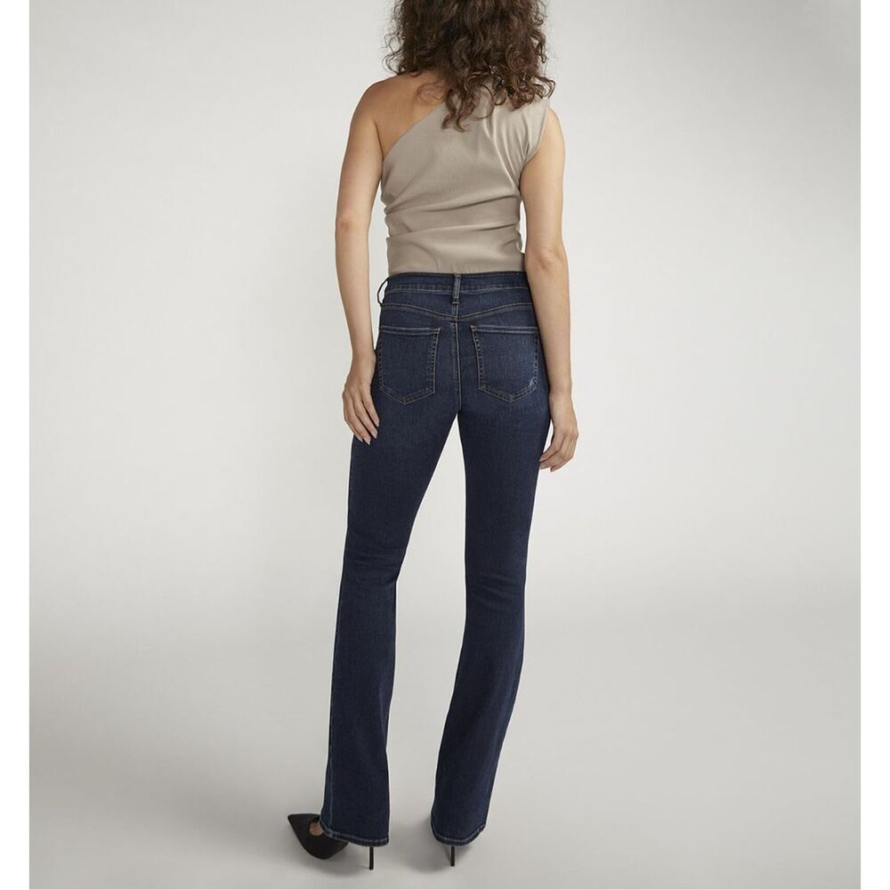 NEW Silver Women's Suki Mid Rise Slim Bootcut Button Fly Denim Jeans sz 31/33